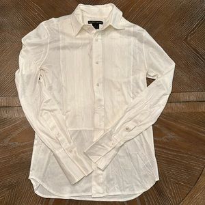 Ralph Lauren Womens White Long Sleeve Button Down Top Size Small